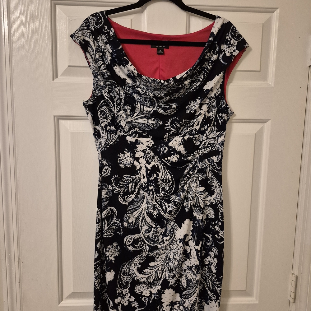 Elegant Navy and White Floral Dress